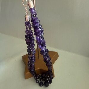 Elegant amethyst/ sterling silver necklace